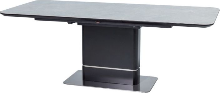Selsey Stół rozkładany Jukatan 160-210x 90 cm szary marmur - czarny