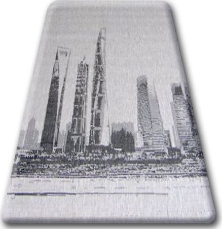 Dywany Łuszczów DYWAN SZNURKOWY SIZAL FLOORLUX 20240 srebrny / czarny, 200x290 cm