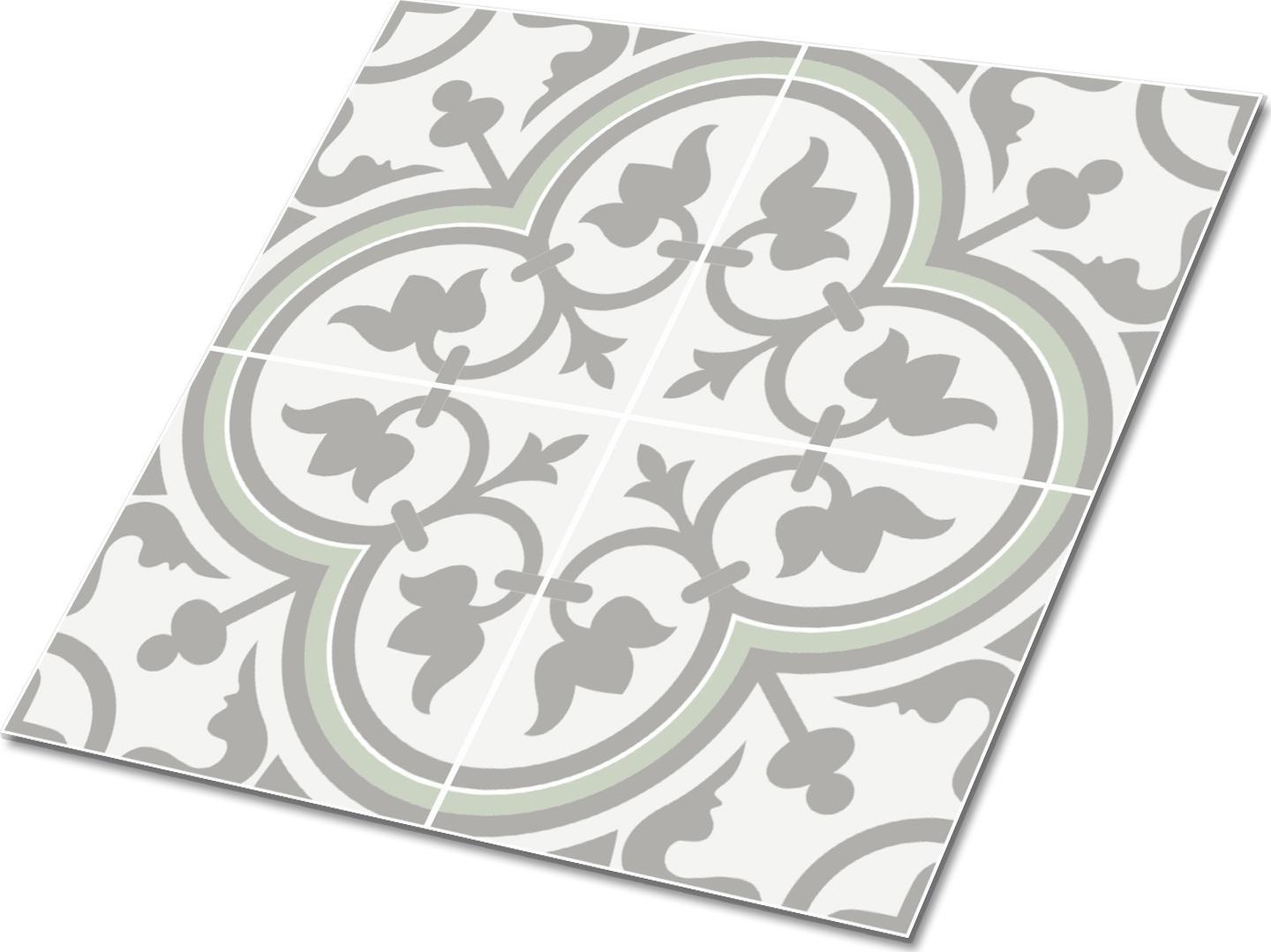 Dywanomat Płytki PCV Samoprzylepne 30x30 cm Motywy kwiatowe