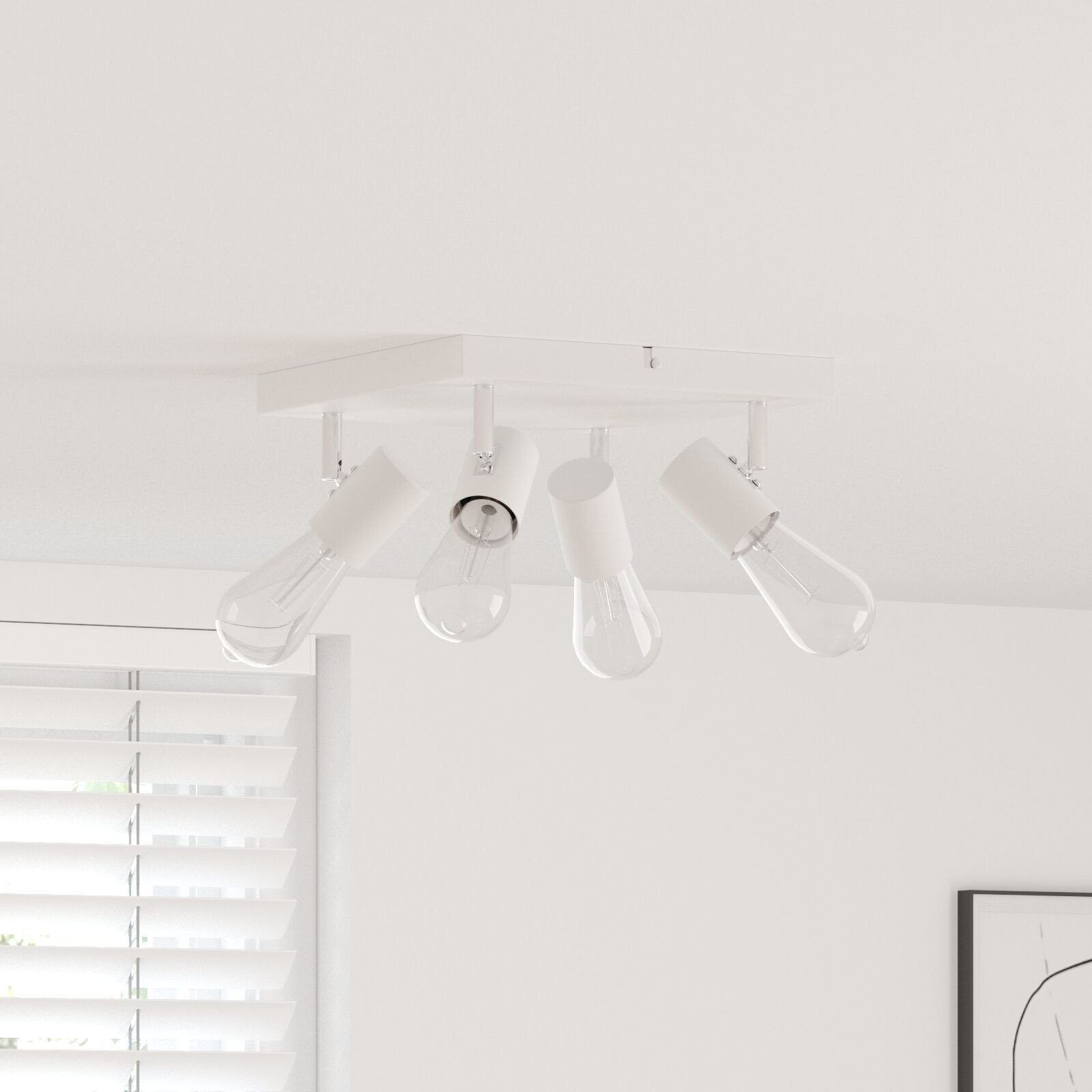 vidaXL Reflektor sufitowy 4-drożny regulowany Biały E27