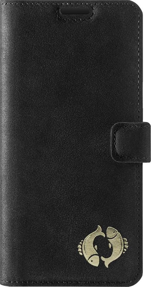 Surazo Wallet case - Nubuk Czarny - Złote Ryby Huawei P20 Lite (2018)