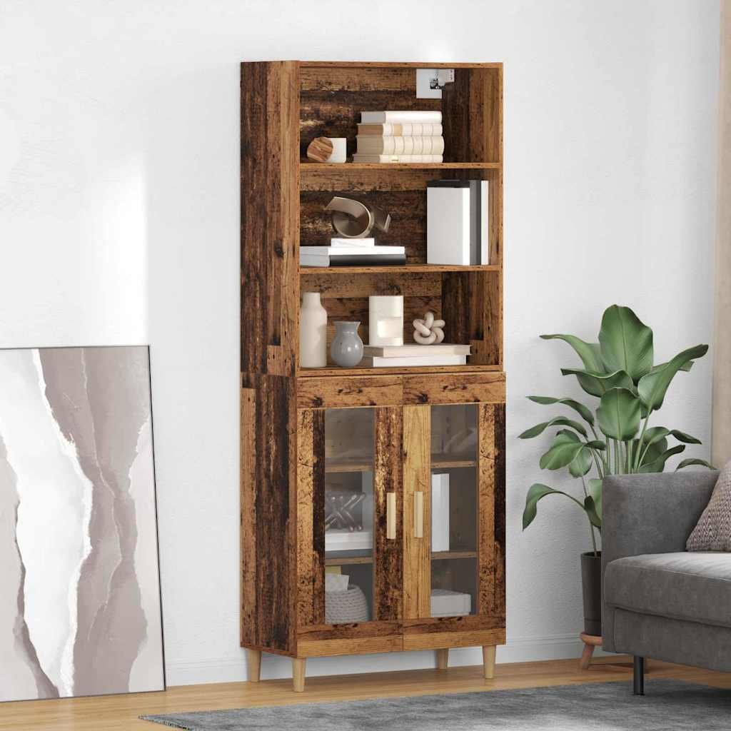 vidaXL Highboard Stare drewno 69,5 x 32,5 x 180 cm