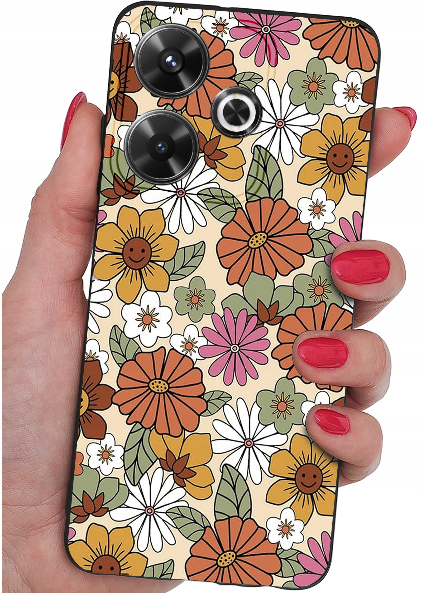 Etui do Xiaomi Redmi 13 4G WZORY |SILIKONOWE MATT CASE + SZKŁO 9H