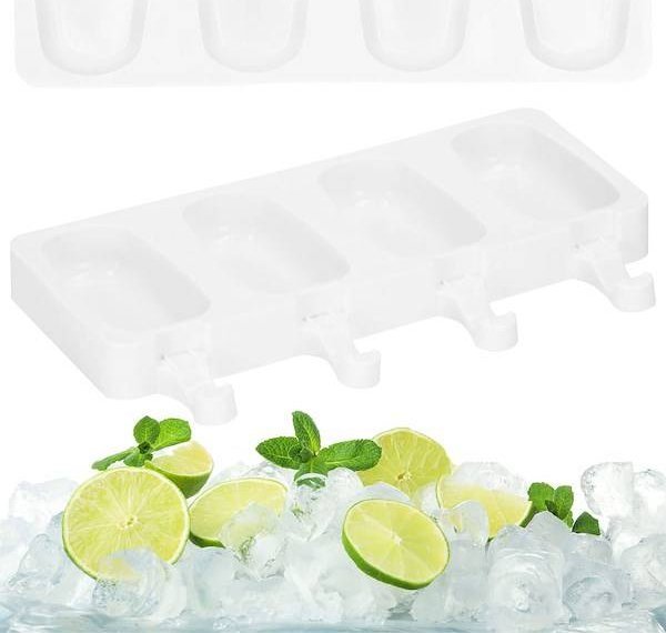 Springos Foremka do lodów na patyku 4 szt. silikonowy pojemnik na lody UNIWERSALNY