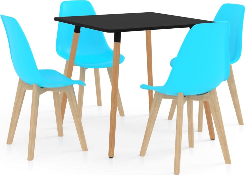 vidaXL 5-częściowy zestaw mebli jadalnianych, niebieski