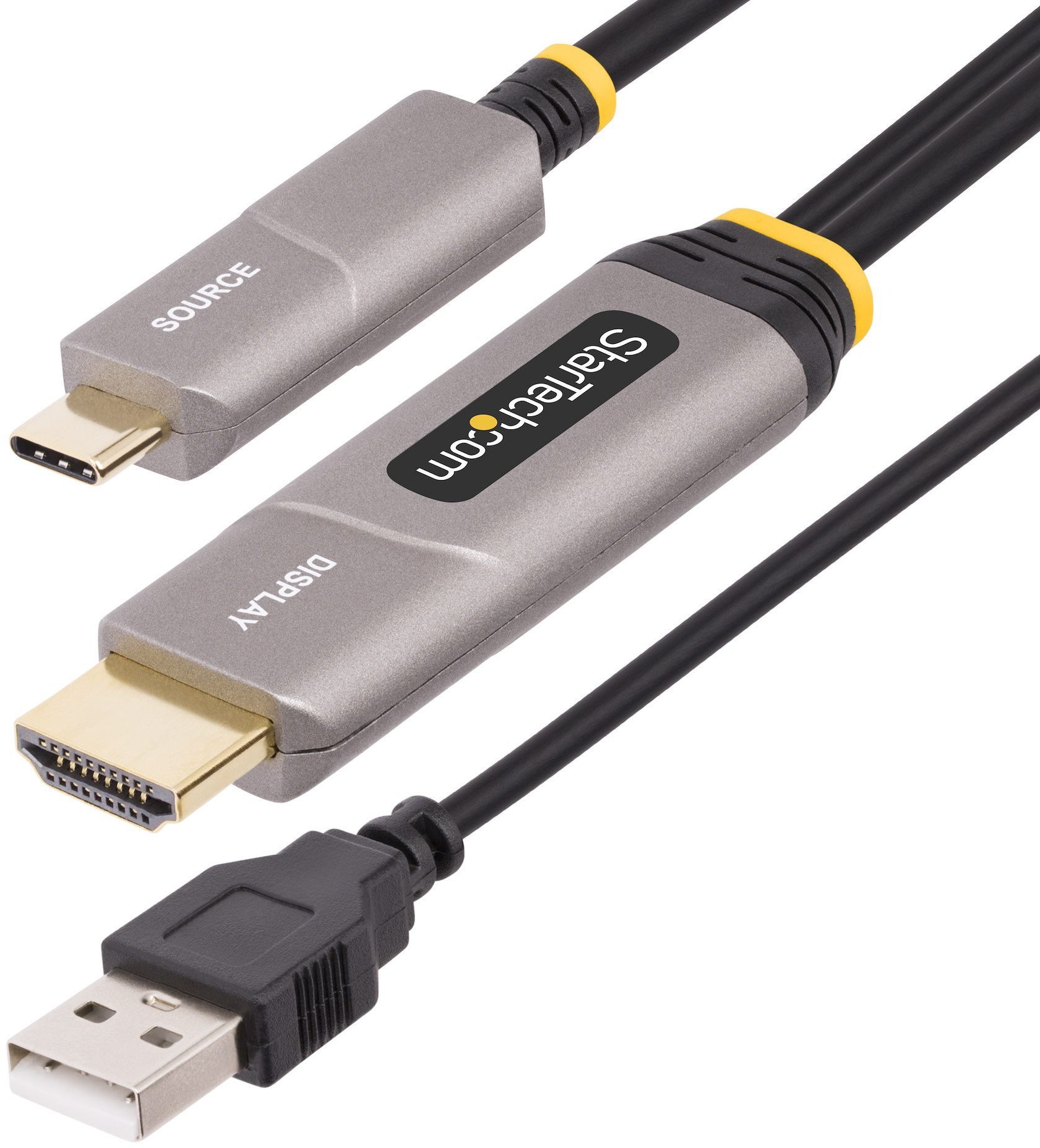StarTech.com 50ft (15.2m) USB-C to HDMI 2.0 Active Optical Cable, 4K 60Hz - HDMI-Kabel - 24 pin USB-C mannlich zu HDMI, USB (nur Strom) mannlich - 15.