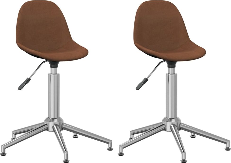 vidaXL Obrotowe krzesła stołowe, 2 szt., brązowe, obite tkaniną