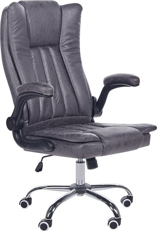 Krzesło biurowe Beliani Krzesło biurowe regulowane ekoskóra grafitowe SUBLIME Lumarko!