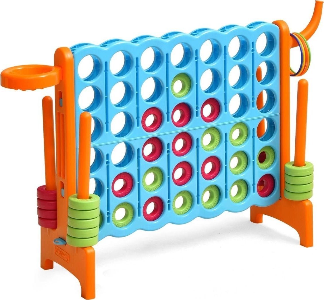 Costway Gra Cztery w rzędzie wersja XXL dla dzieci i dorosłych 3 w 1