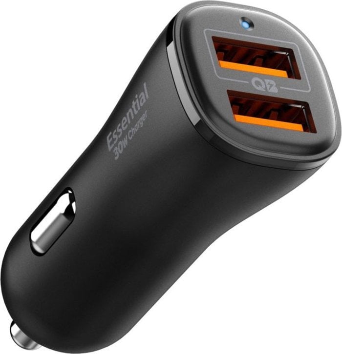 SPIGEN ESSENTIAL EV302 2-PORT CAR CHARGER 30W BLACK