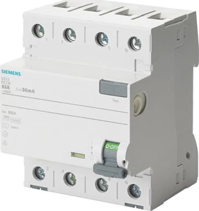 Siemens Wyłącznik różnicowoprądowy 4P 40A 30mA 400V 10KA typ F 5SV3344-3