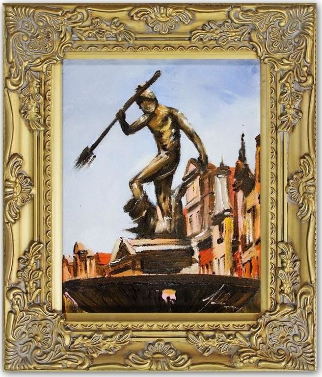 GO-BI Obraz "Gdańsk" ręcznie malowany 27x32cm