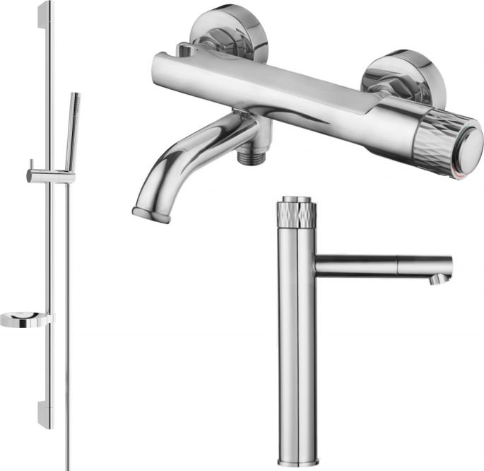 Mexen Mexen Diamond DS70 zestaw wannowy, chrom - 71513DS70-00