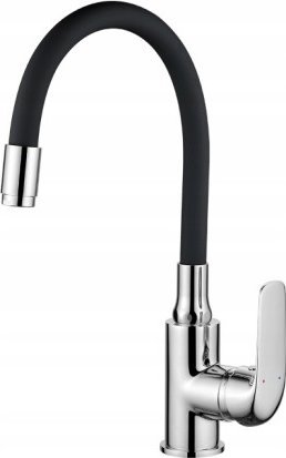 Bateria kuchenna Kuchinox Bateria zlewozmywakowa z elastyczną wylewką czarna Elza