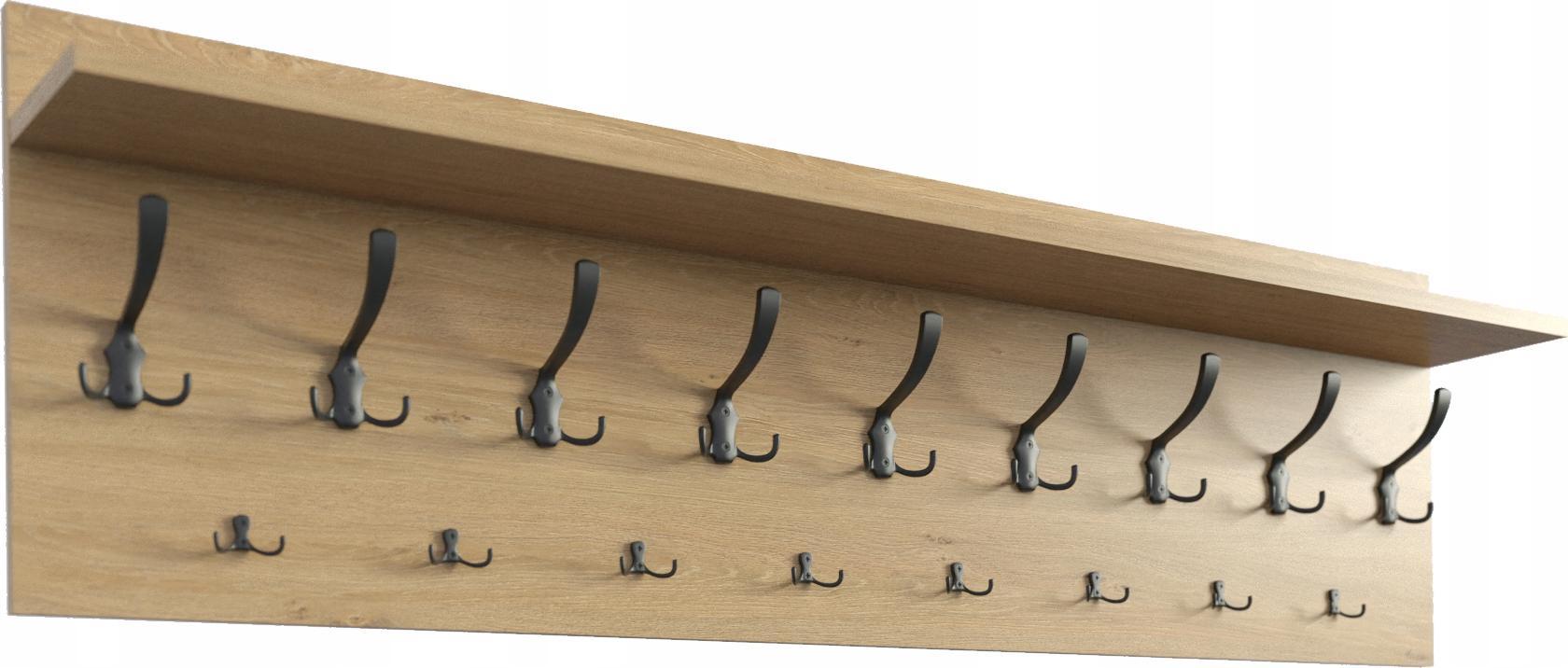 YRKE WIESZAK ŚCIENNY NA UBRANIA, STONE OAK, CHROM, 135