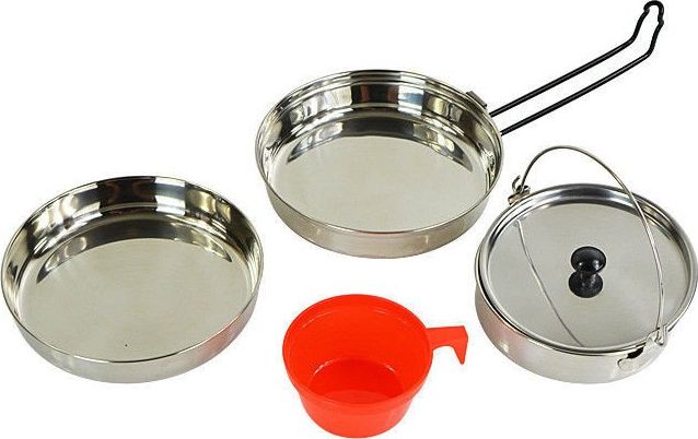 Mil-Tec Mil-Tec Zestaw Naczyń Stalowych dla Jednej Osoby uniwersalny