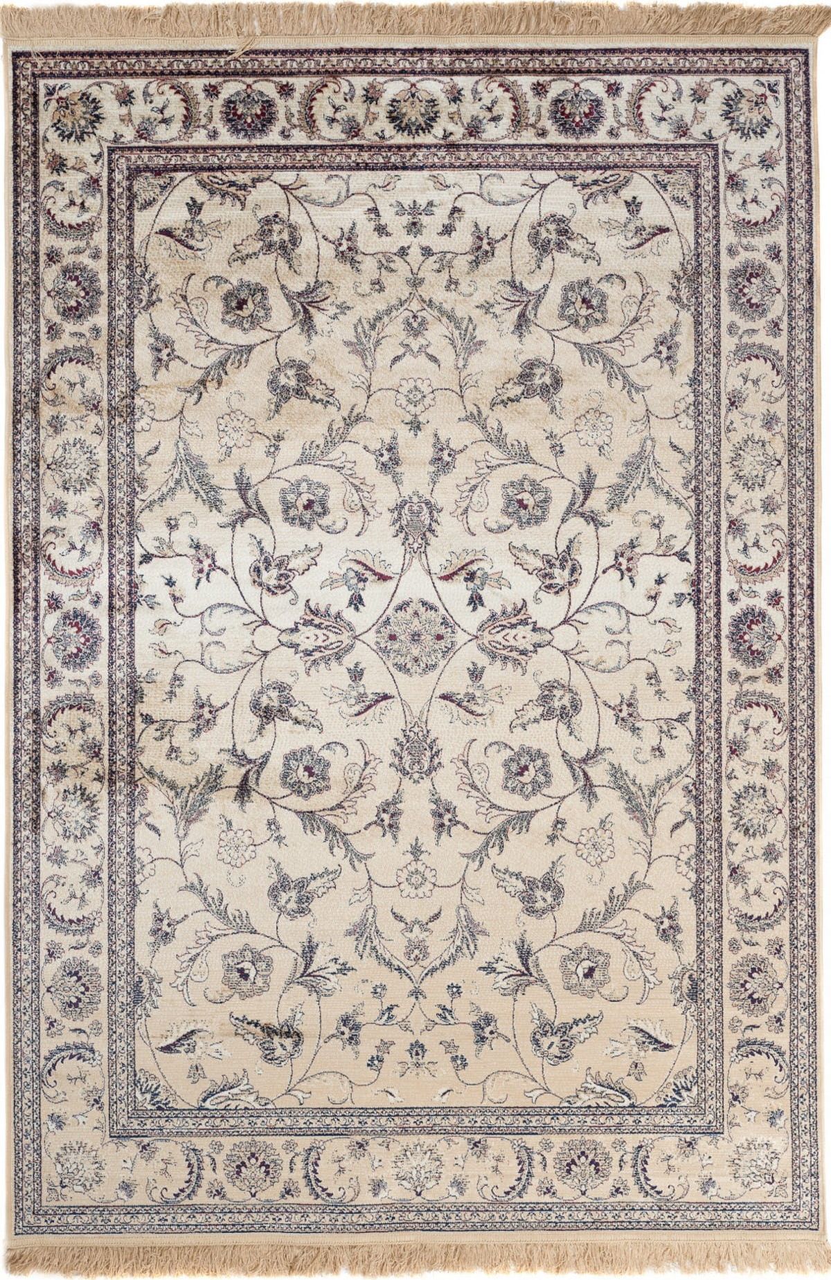 Carpetpol Dywan orientalny beżowy wiskoza efekt jedwabiu Isphahan 84313/57 Ivory/Navy (1.85*2.75)