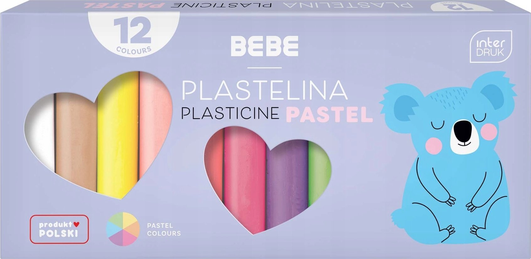 Interdruk Plastelina 12 kolorów B&B Pastel