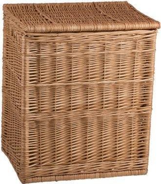 Kosz na pranie WickerPL Kosz na bieliznę wiklinowy z obszyciem kosz` do łazienki na pranie obszyty 44x34 H52 cm