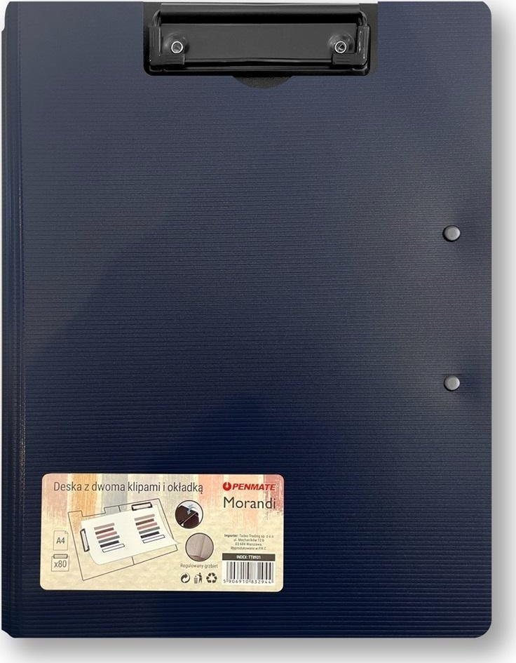 Deska z dwoma klipami i okładką A4/A3 granatowa