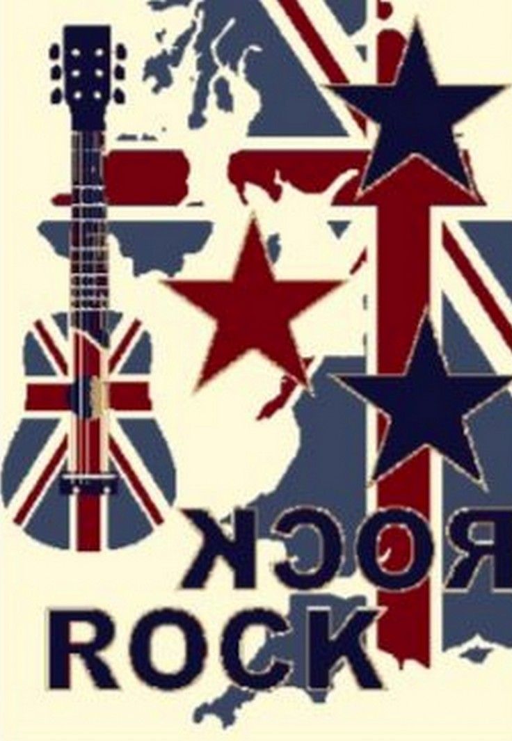 Belgia ALFA Dywan młodzieżowy do salonu BRYTYJSKI ROCK GITARA Krem Granat ALFA Prostokąt 160x230 cm