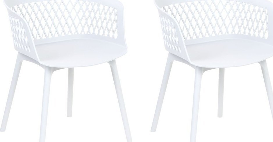 Beliani Zestaw 2 krzeseł do jadalni biały ALMIRA
