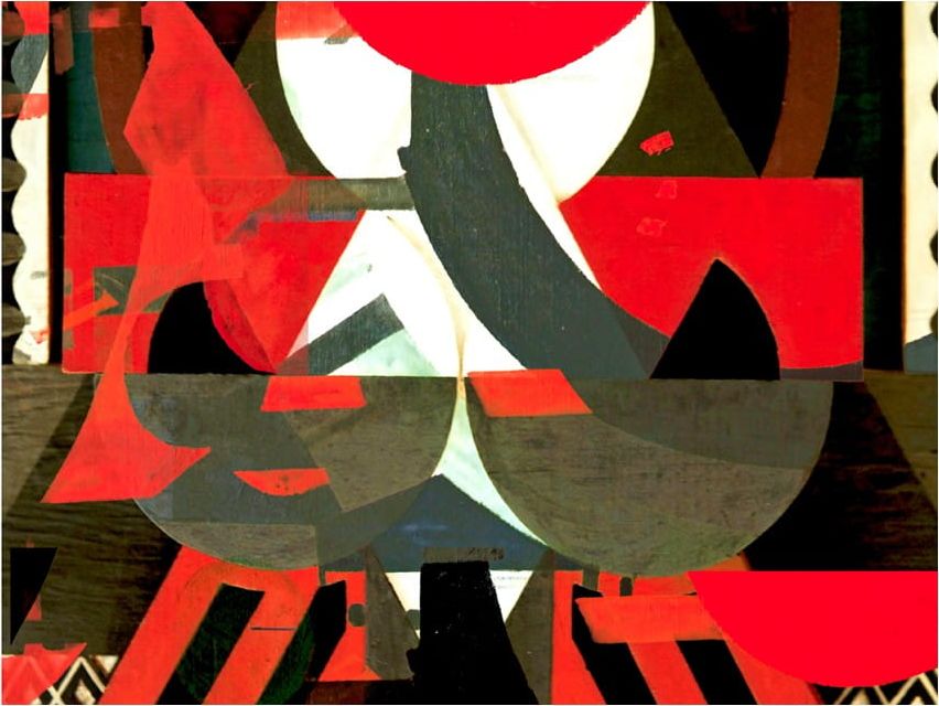 DecoNest Fototapeta - Artystyczna kompozycja - czerwień - 350X270