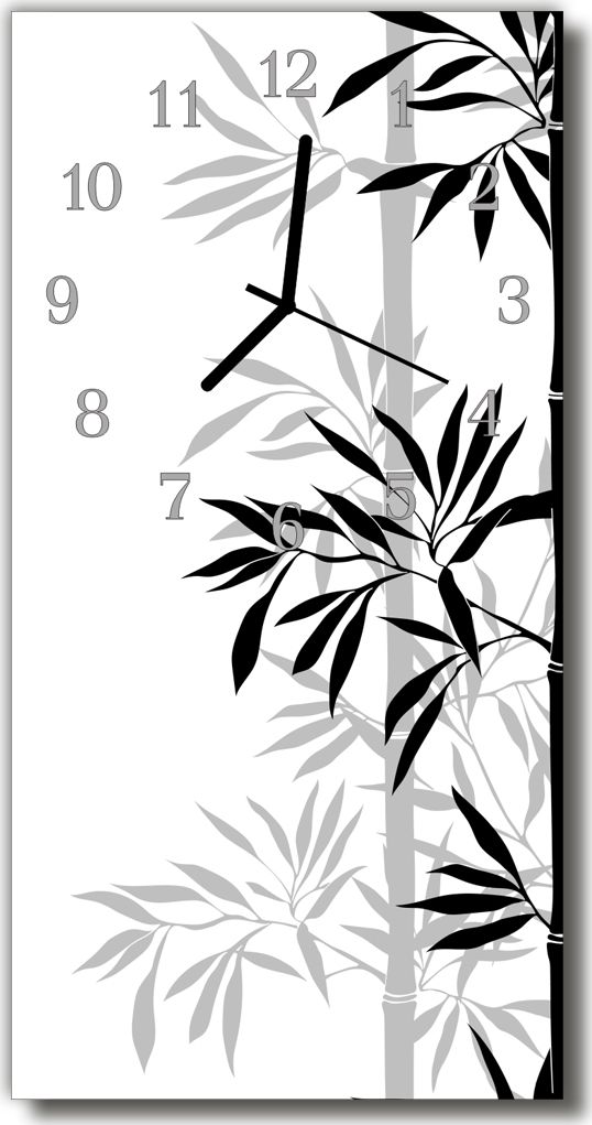 Tulup Zegar szklany pionowy Natura Bambus biały 30x60 - 41305484