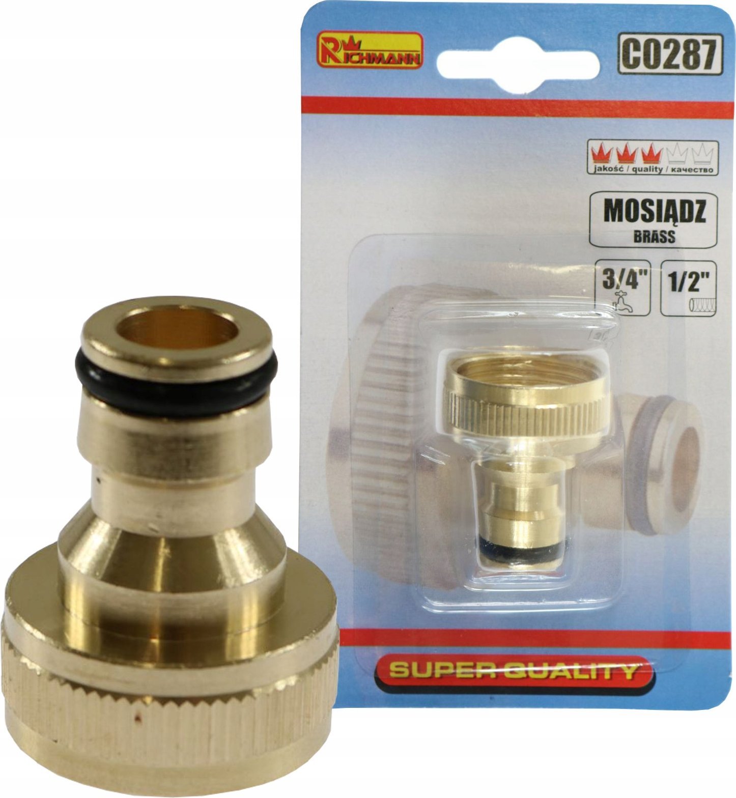 Richmann Brass nipple with internal thread 3/4"