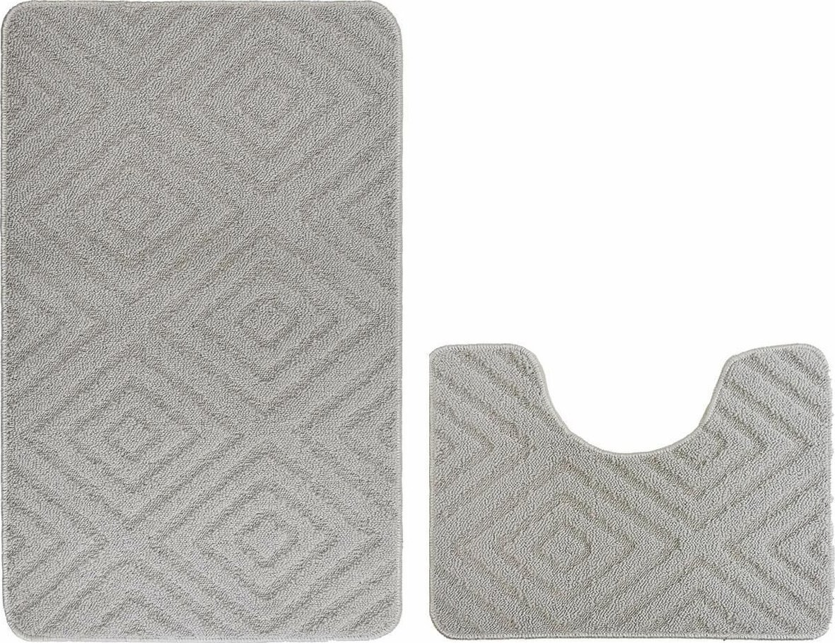 kontrast 2cz Dywaniki łazienkowe antypoślizgowe CROSS Wz.02 j. szare