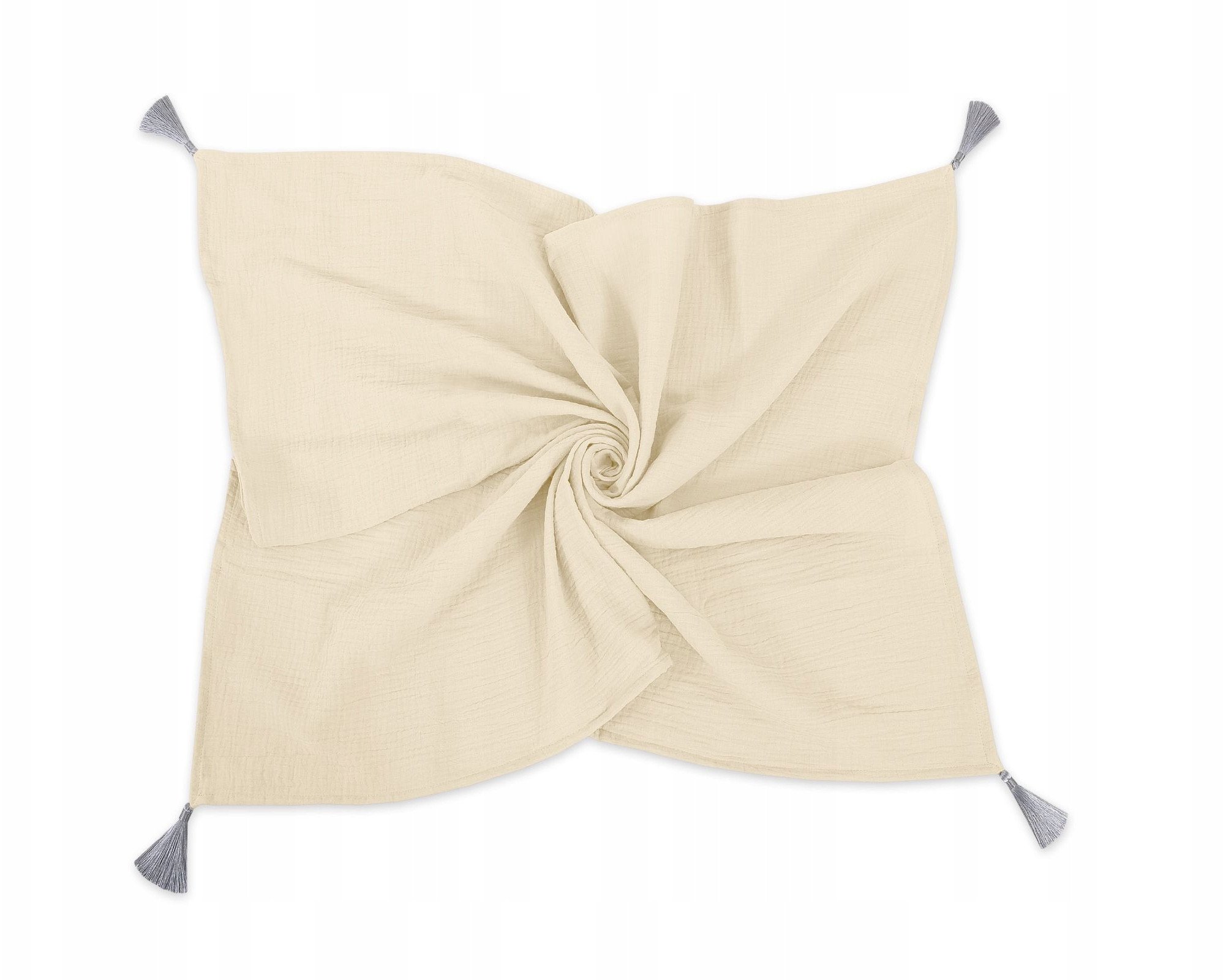 Muślinowy kocyk dla niemowląt z chwostami - cream