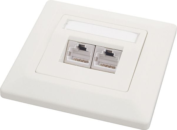 Solarix outlet CAT6 STP 2 x RJ45 podtynkowy biały SX9-2-6-STP-WH