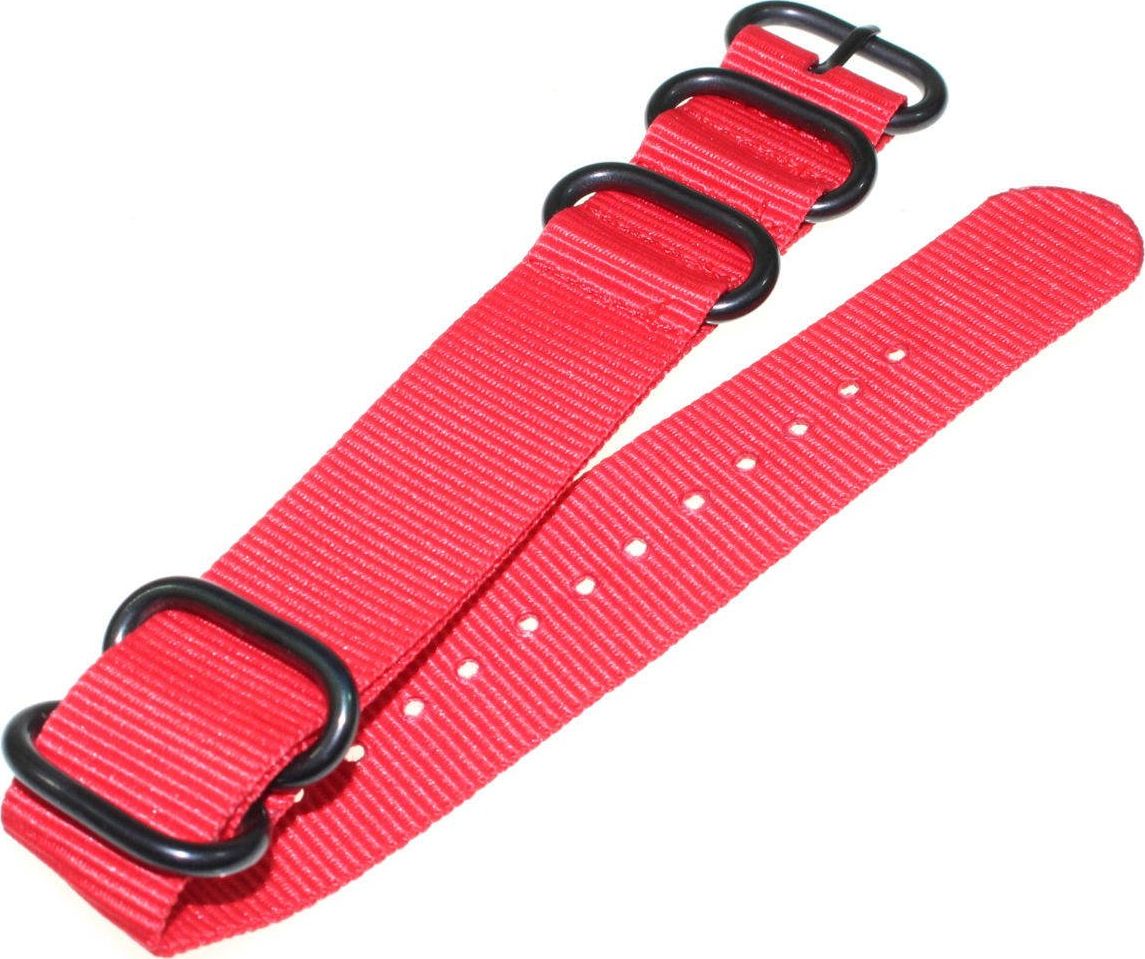 Tekla Czerwony nylonowy pasek do zegarka 22 mm Tekla NS8.22 Zulu