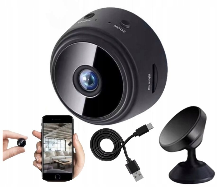 MINI KAMERA UKRYTA SZPIEGOWSKA WIFI FULL HD DETEKCJA MONITORING KAMERKA
