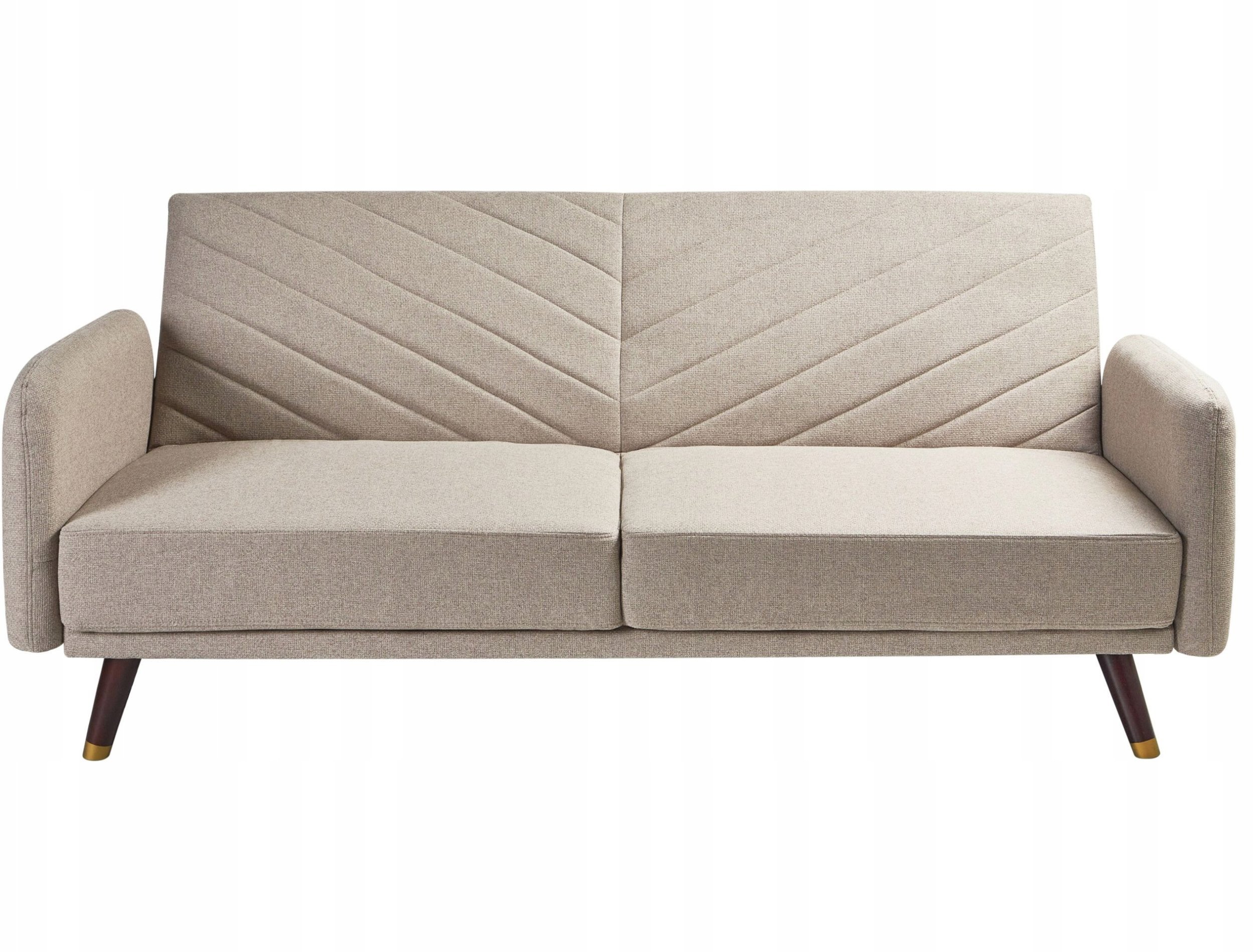 Beliani Sofa rozkładana len syntetyczny jasnobrązowa SENJA