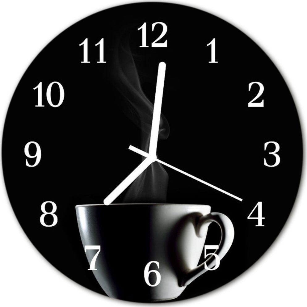 Tulup Zegar szklany okrągły Filiżanka kawyfi30 cm - 70894387