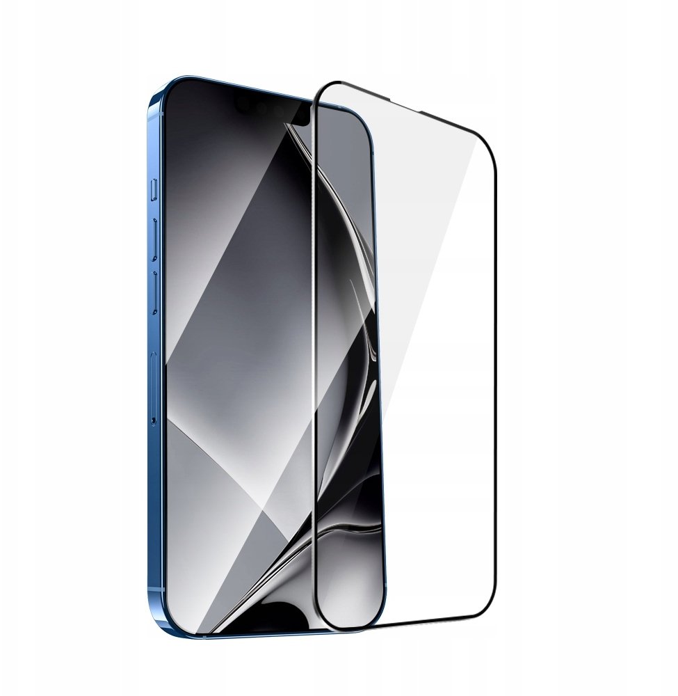 Szkło hartowane z metalową ramką do iPhone 13 Pro Max 6,7'' / 14 6,7" Plus czarna ramka