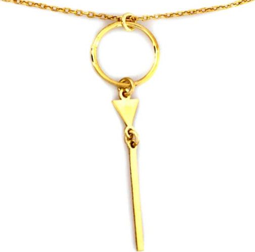 Lovrin Srebrny pozłacany naszyjnik 925 wisior kółko i trójkąt 2, 27g