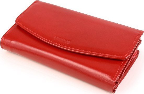 VOOC Duży skórzany portfel damski PPD6 RED