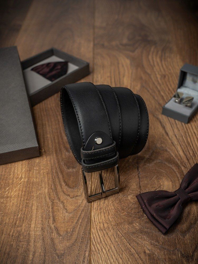 Rovicky Klasyczny pasek męski z metalową sprzączką, skóra naturalna Rovicky 105