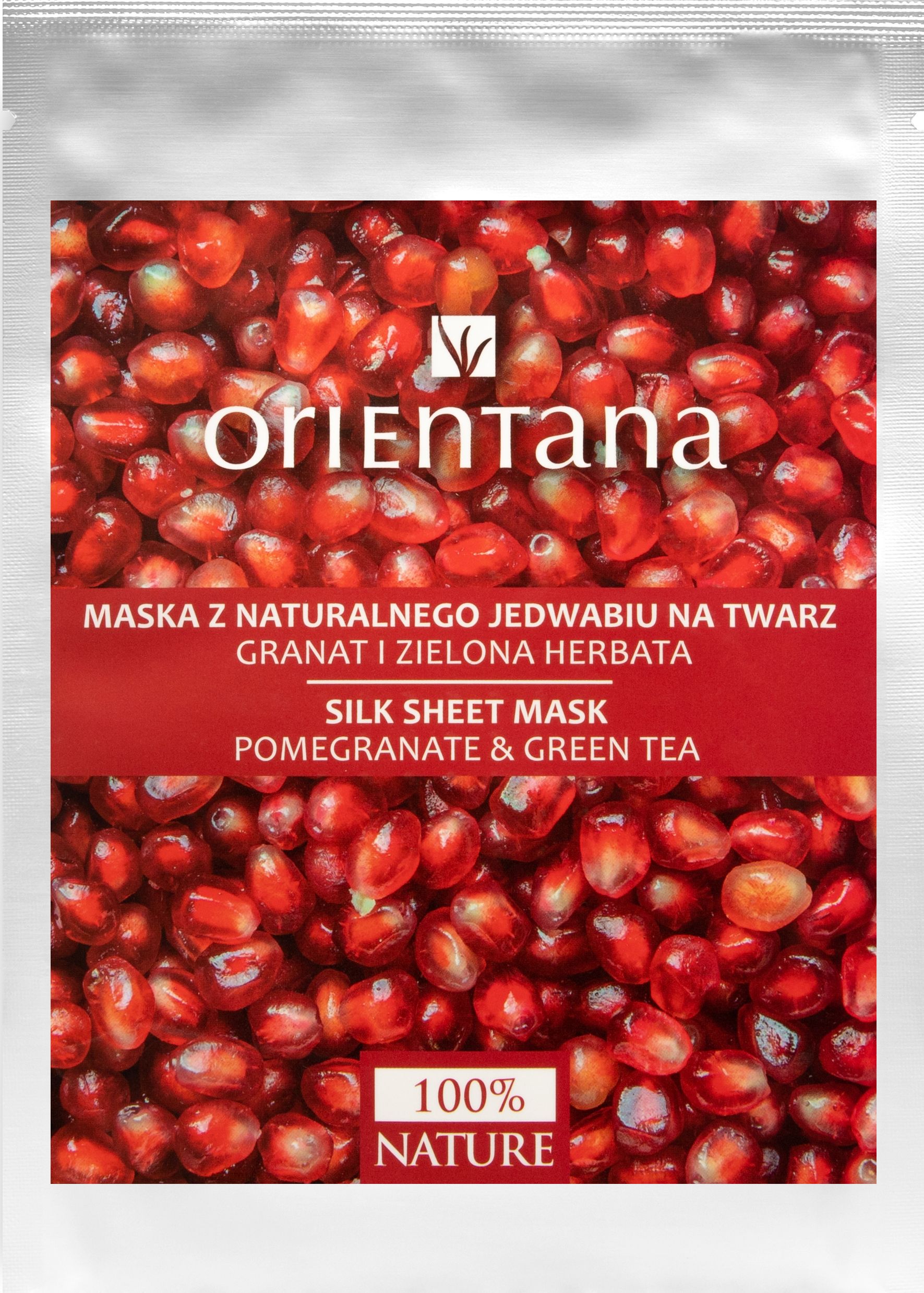 Orientana Maska tkaninowa GRANAT I ZIELONA HERBATA 1szt