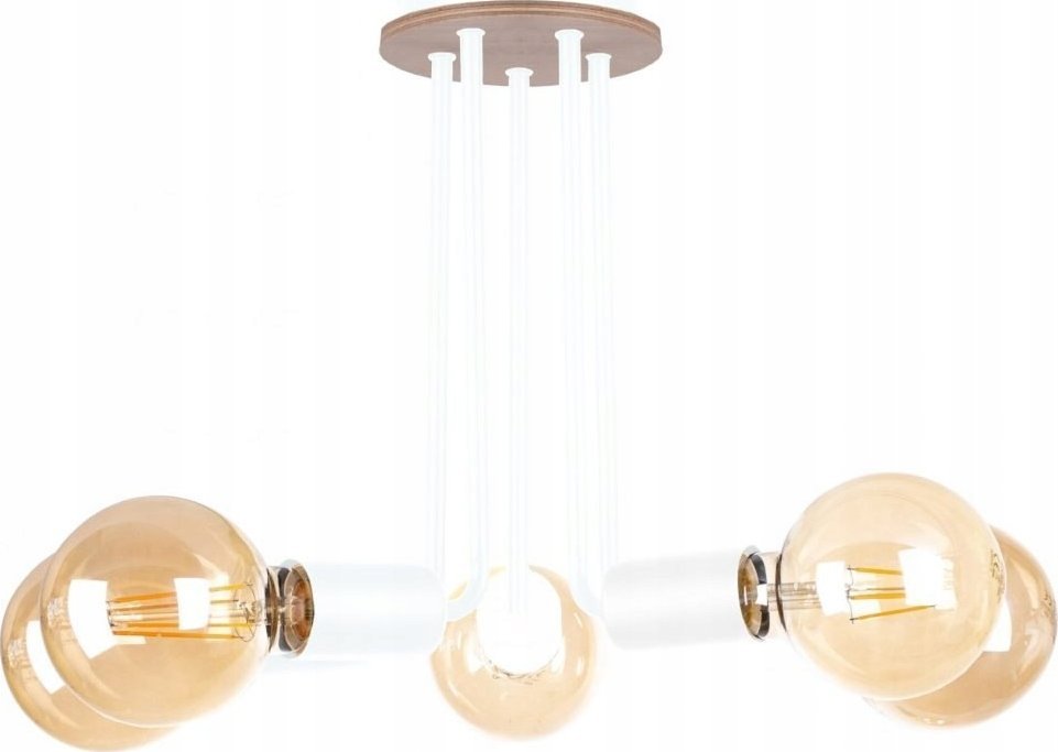 Lampa sufitowa Keter Lighting Lampa sufitowa 5xE27 VENNA WOOD WHITE