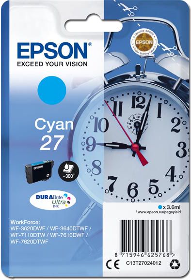 Tusz Epson oryginalny tusz 27, cyan (C13T27024012)