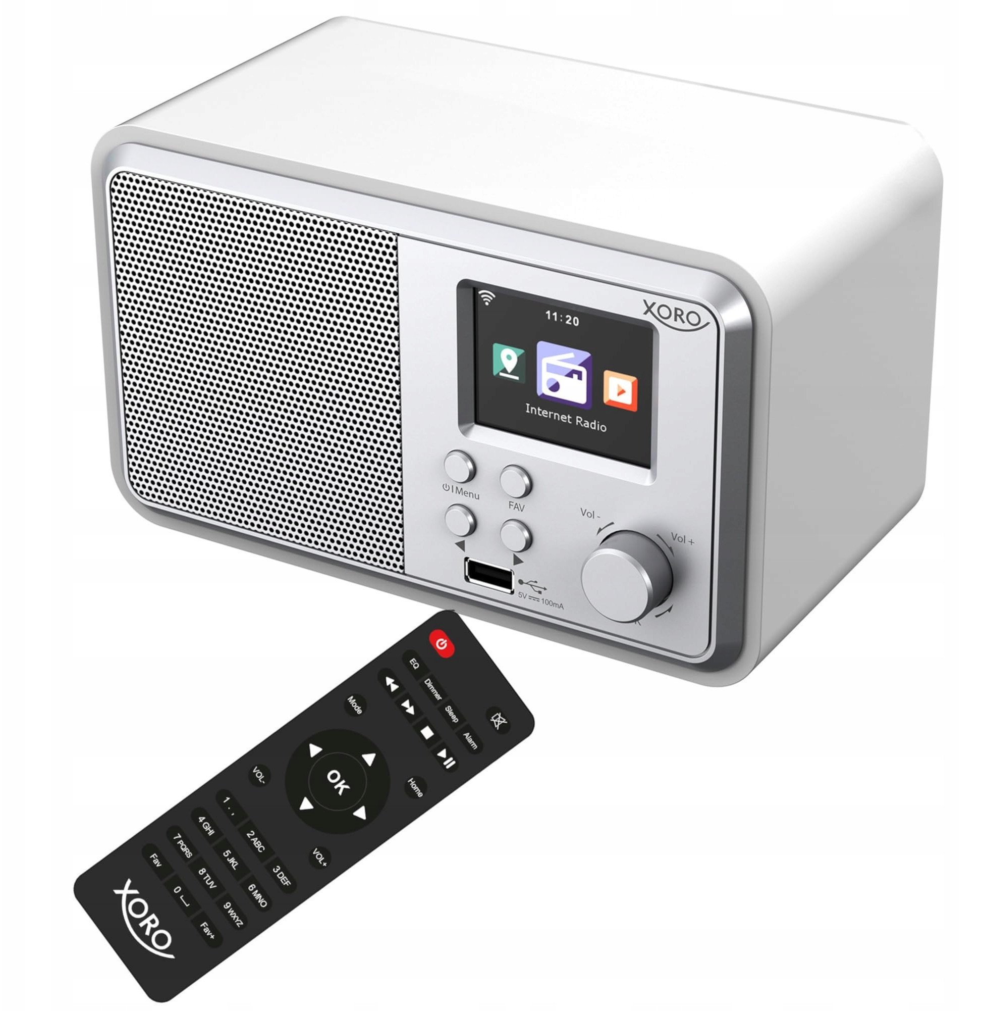 Xoro DAB 300 IR, Internet Radio, DAB+,BT,USB,UPnP, Weiß