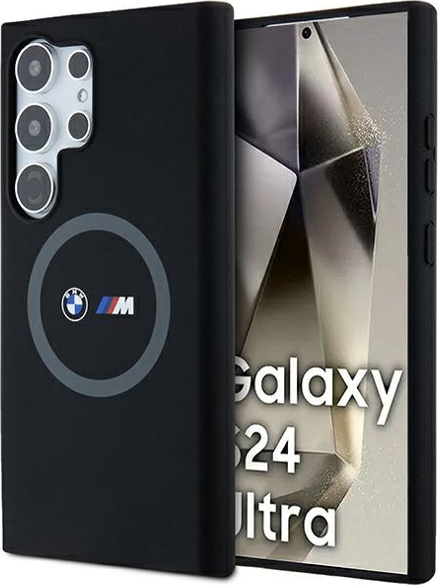 BMW BMW BMHMS24L23SROK S24 Ultra S928 czarny/black hardcase M Silicone Printed Ring MagSafe