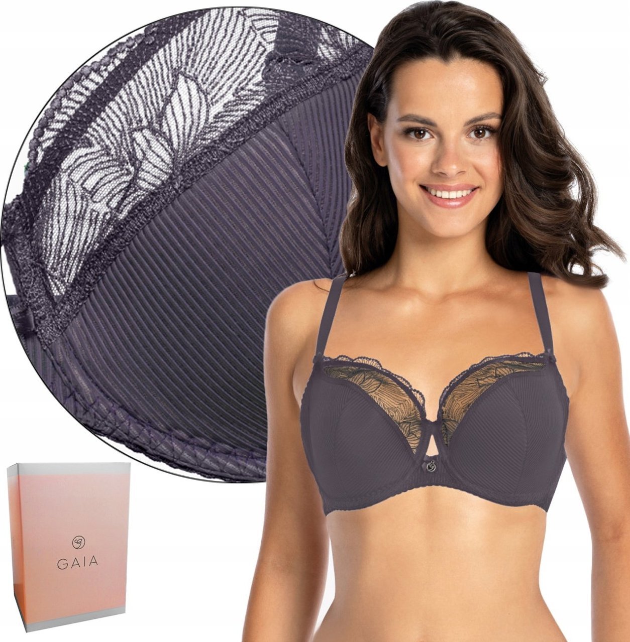 Gaia Biustonosz semi-soft GAIA 1059 URSULA grafit, 80C