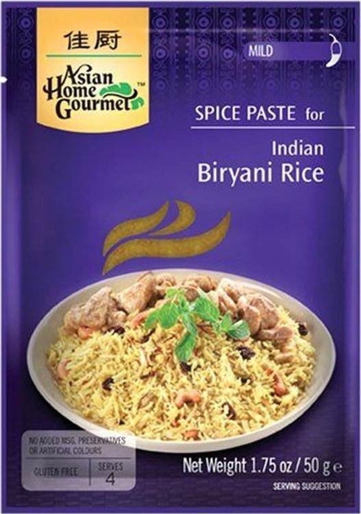 Asian Home Gourmet Pasta do Indyjskiego Dania z Ryżem Biryani Rice "Spice Paste for Indian Biryani Rice" 50g Asian Home Gourmet