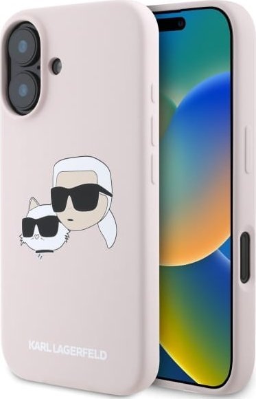 Karl Lagerfeld KLHMP16SSKCHPPLP iPhone16 6.1" pink/pink hardcase Silicone Double Heads Print MagSa