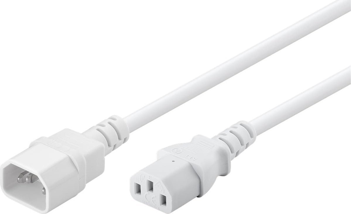 Kabel zasilający Goobay Goobay Power Cable C14 to C13. White. 0.5m