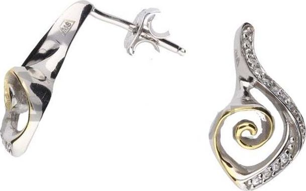 Lovrin Srebrne kolczyki 925 eleganckie z cyrkoniami 2,10g